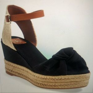 Tory Burch knotted bow wedge espadrille sandal